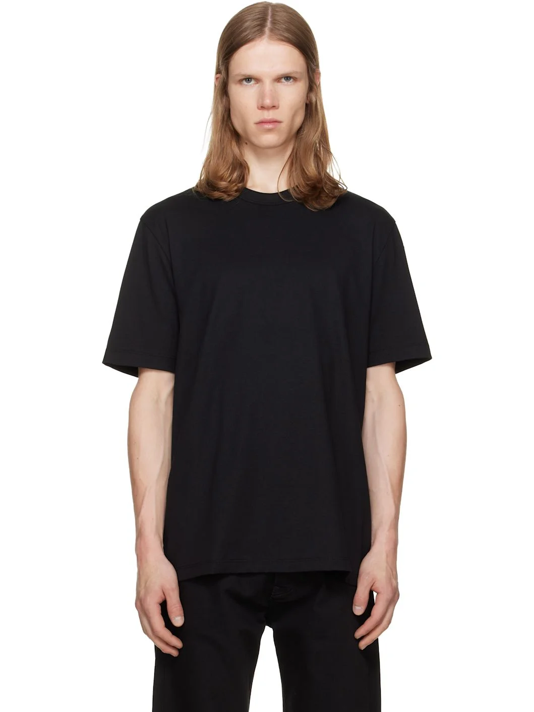 Three-Pack Black Crew-Neck Cotton T-shirts - 1
