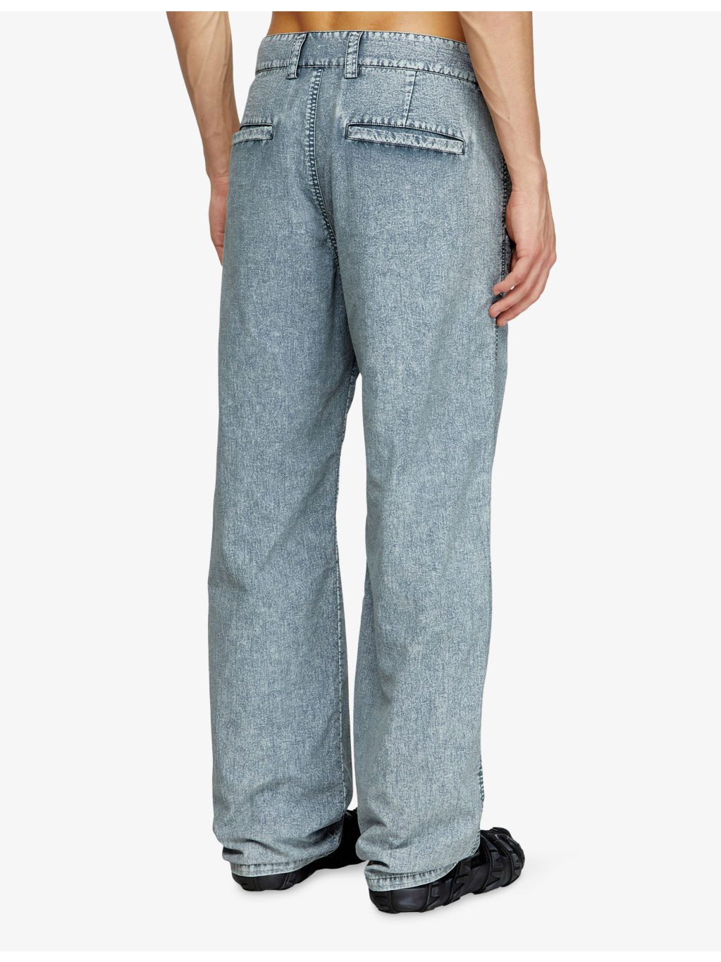 P-Hantik-Chino Denim-Effect Straight-Leg Woven Trousers - 4
