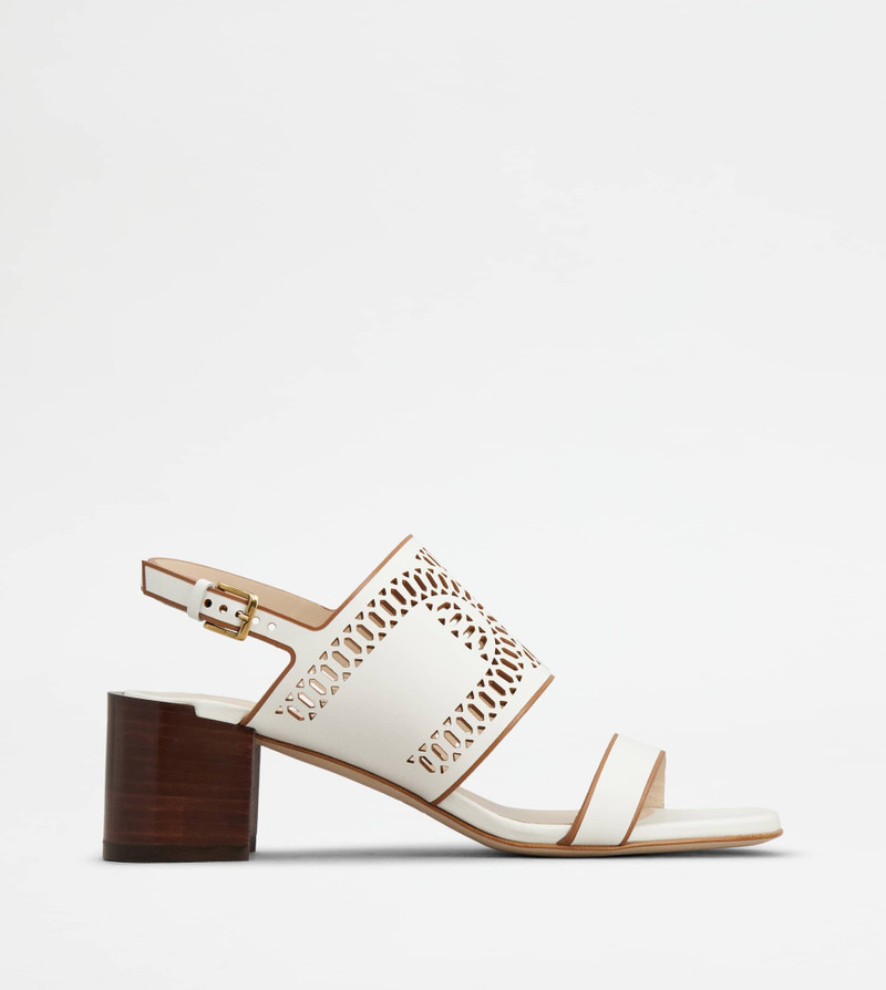 SANDALS IN LEATHER - WHITE 1