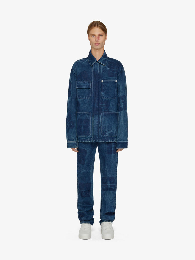 Givenchy STRAIGHT FIT JEANS IN MARBLED DENIM WITH REMOVED PATCHES outlook