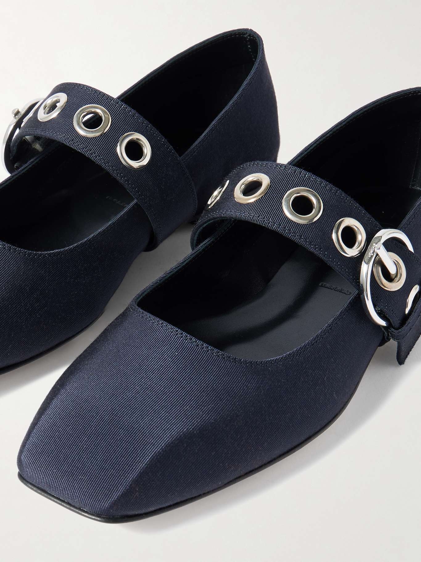 Uma embellished grosgrain Mary Jane ballet flats Navy - 4