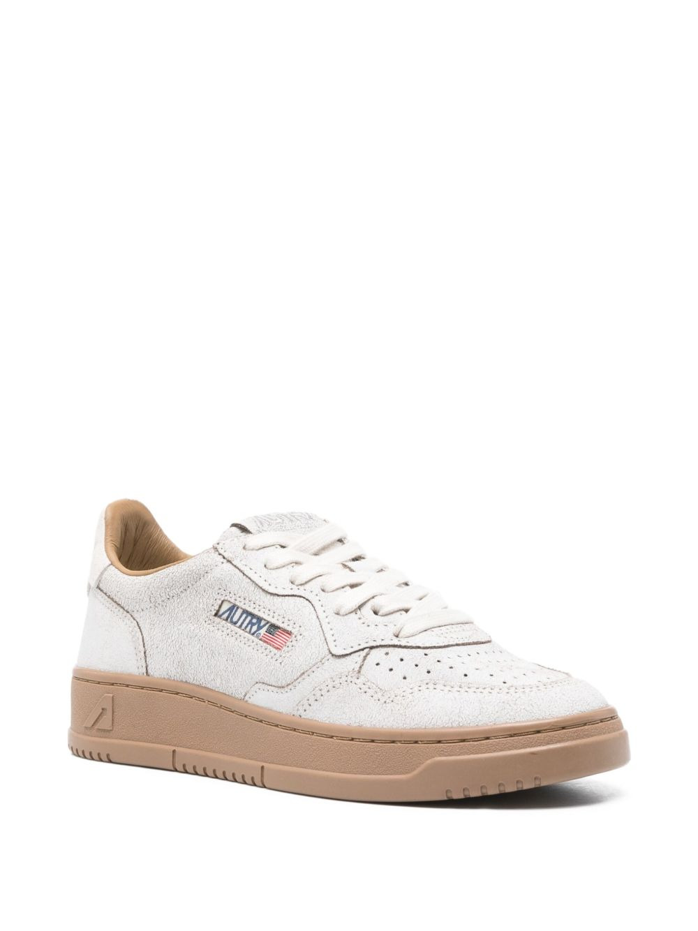 perforated suede sneakers - 2