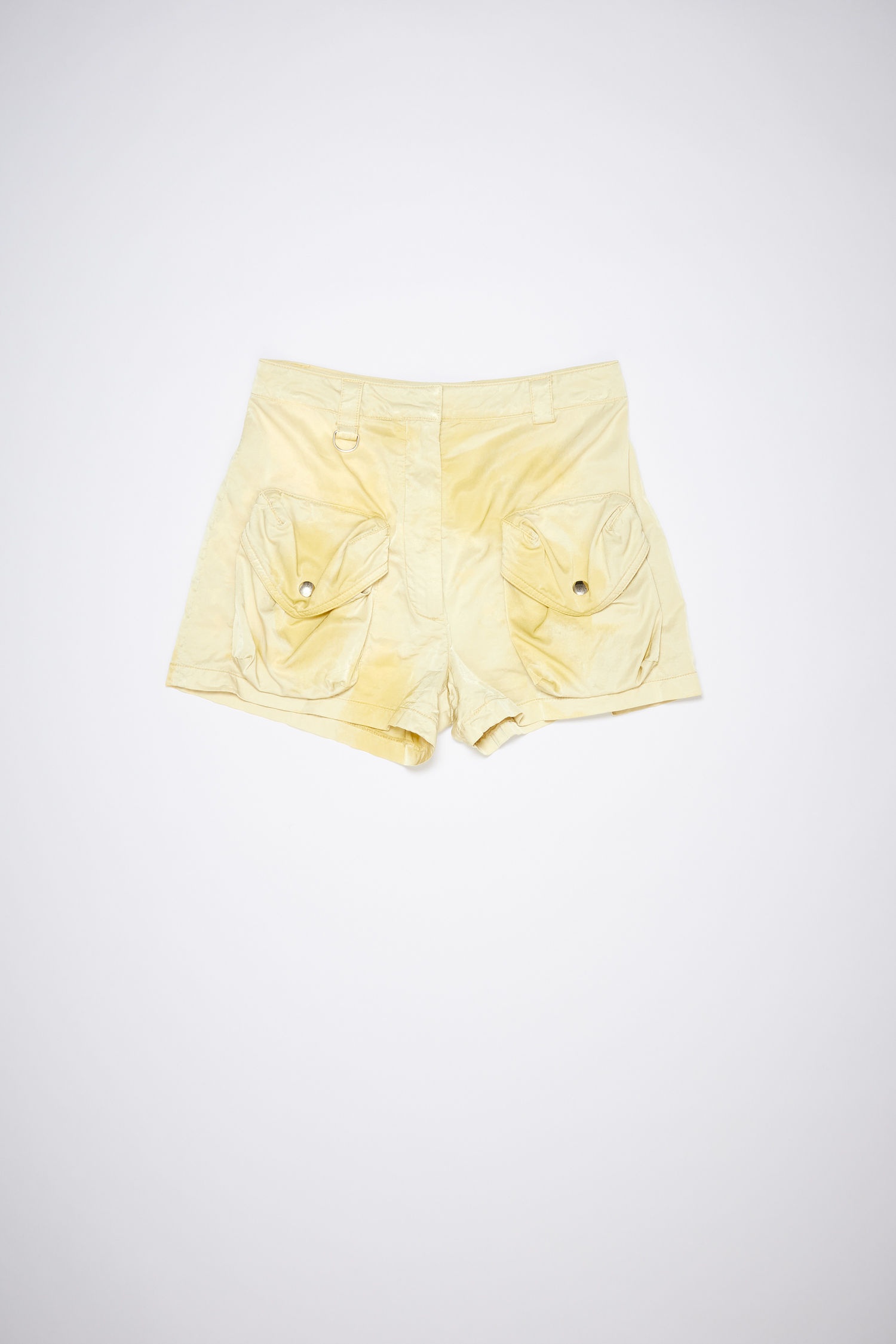 High waisted shorts - Pale yellow - 1