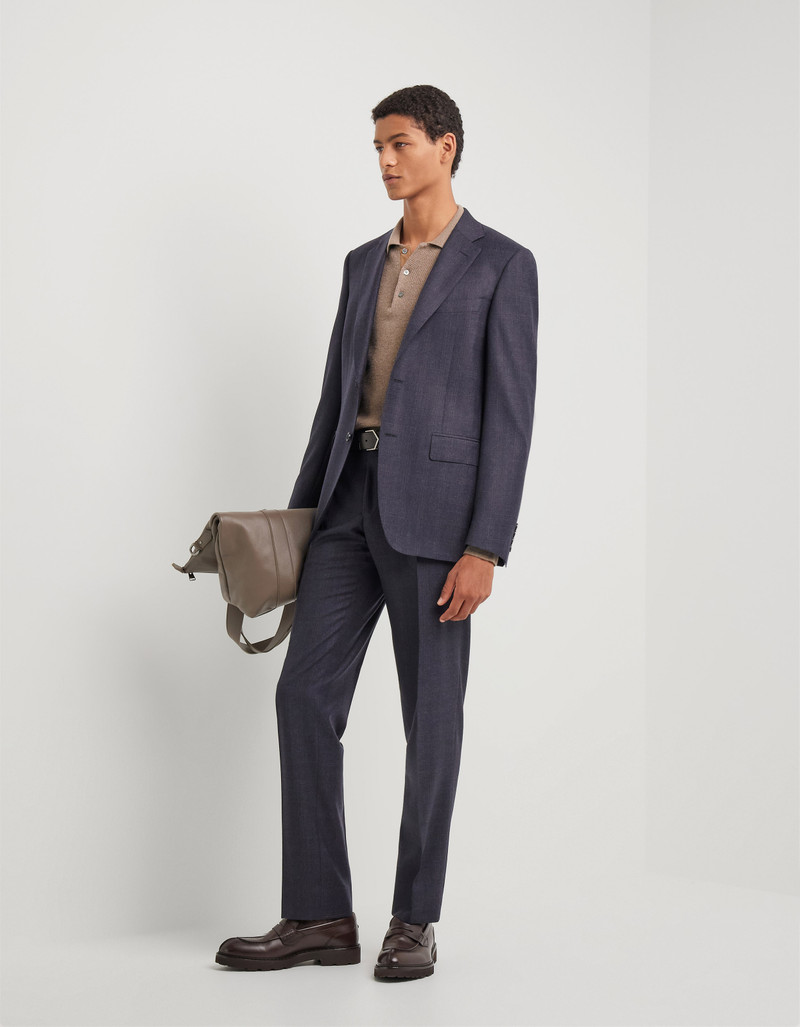 Canali BLUE WOOL AND SILK SUIT WITH SINGLE-BREASTED TWO-BUTTON JACKET outlook