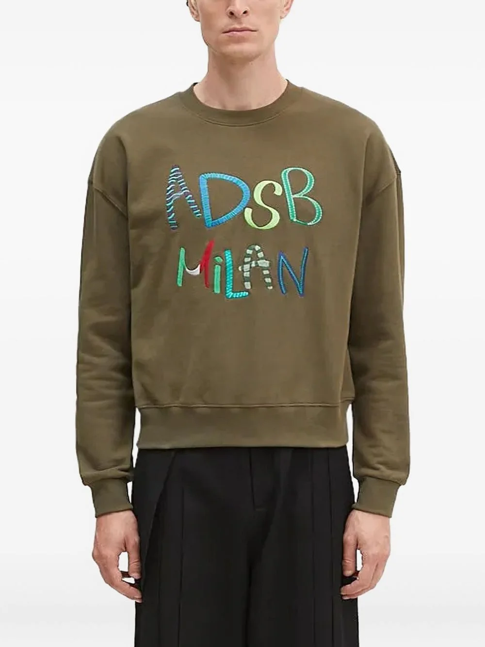 embroidered cotton sweatshirt - 1