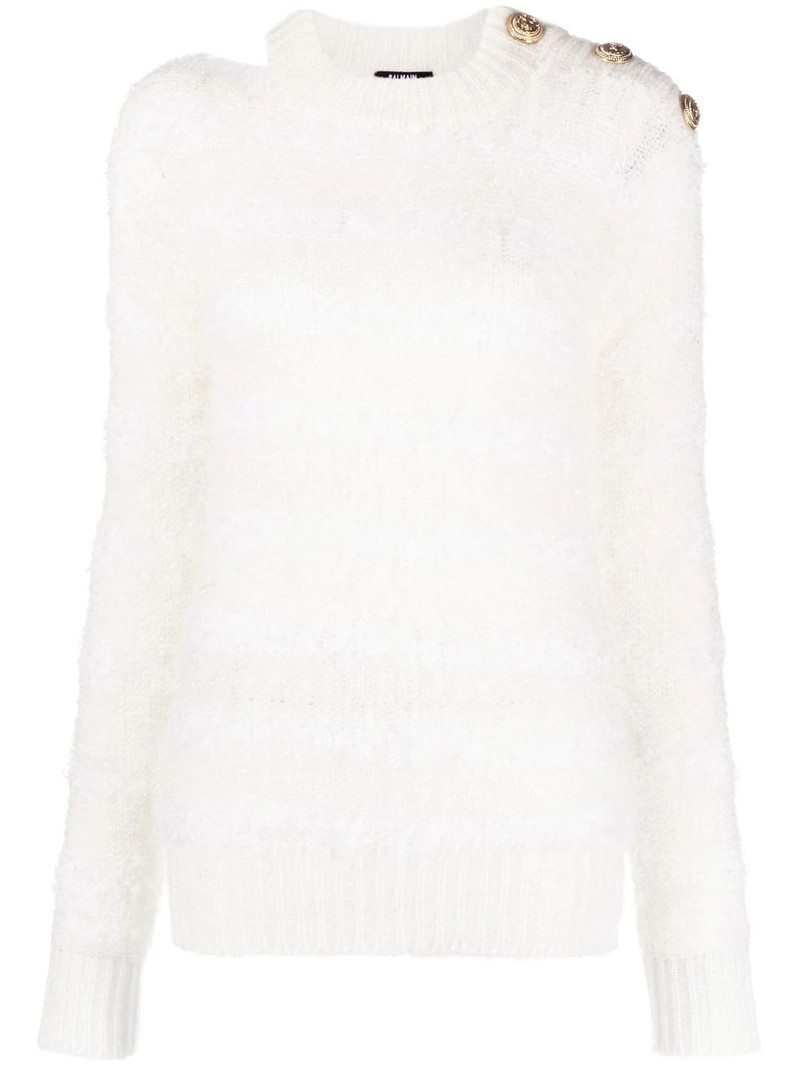 buttoned crew-neck jumper 1