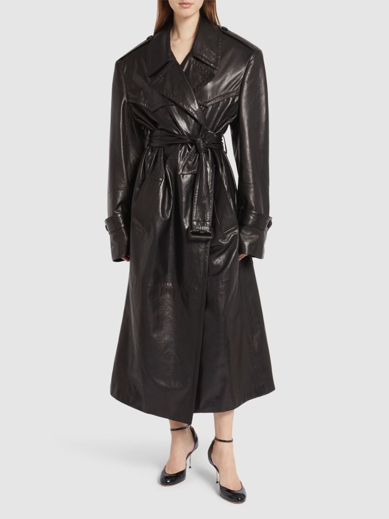 レザージャケット・コート SPORTMAX ALFEO LEATHER TRENCH COAT Sportmax Alfeo long leather trench coat | luisaviaroma