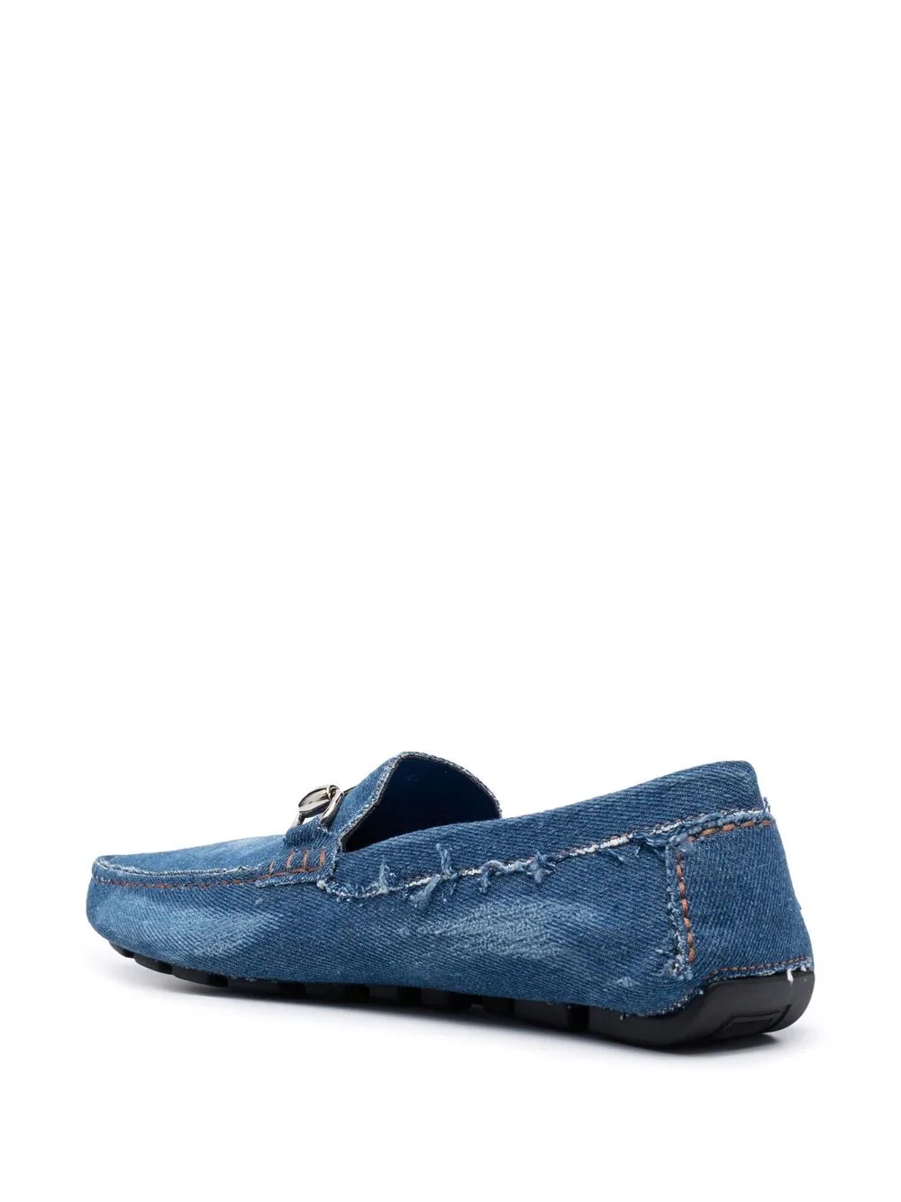 denim logo-plaque moccasins - 3