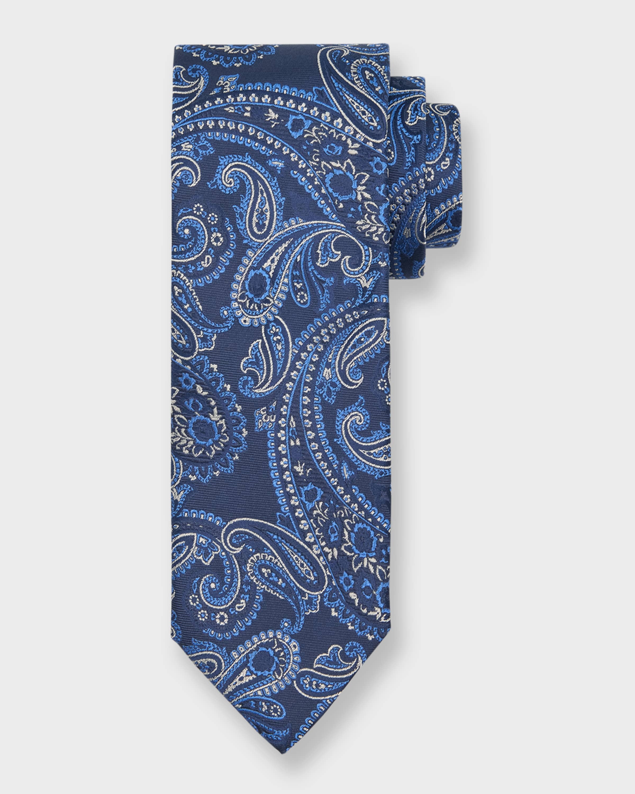 Men's Paisley Silk Jacquard Tie - 1