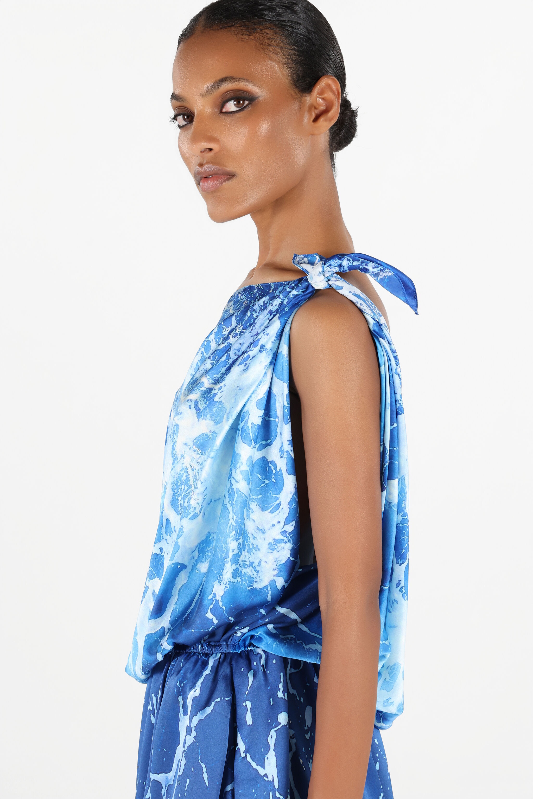 One-Shoulder Stretto di Messina Dress - 7