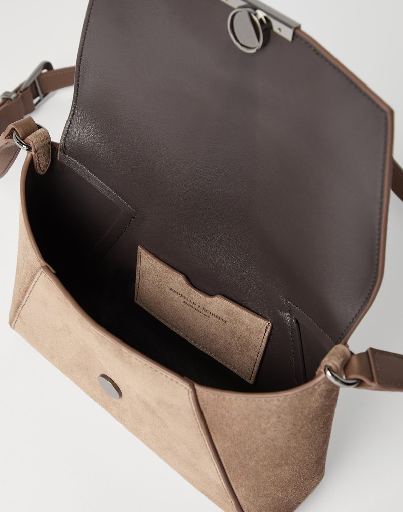 Sueded calfskin envelope bag with monili 5