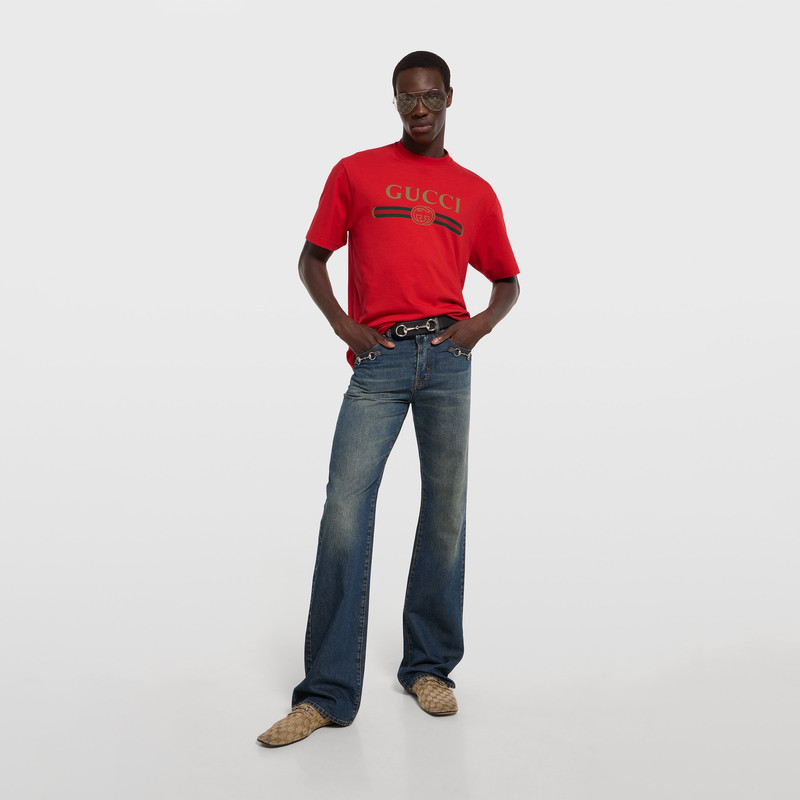 GUCCI Silk blend jersey T-shirt with print outlook