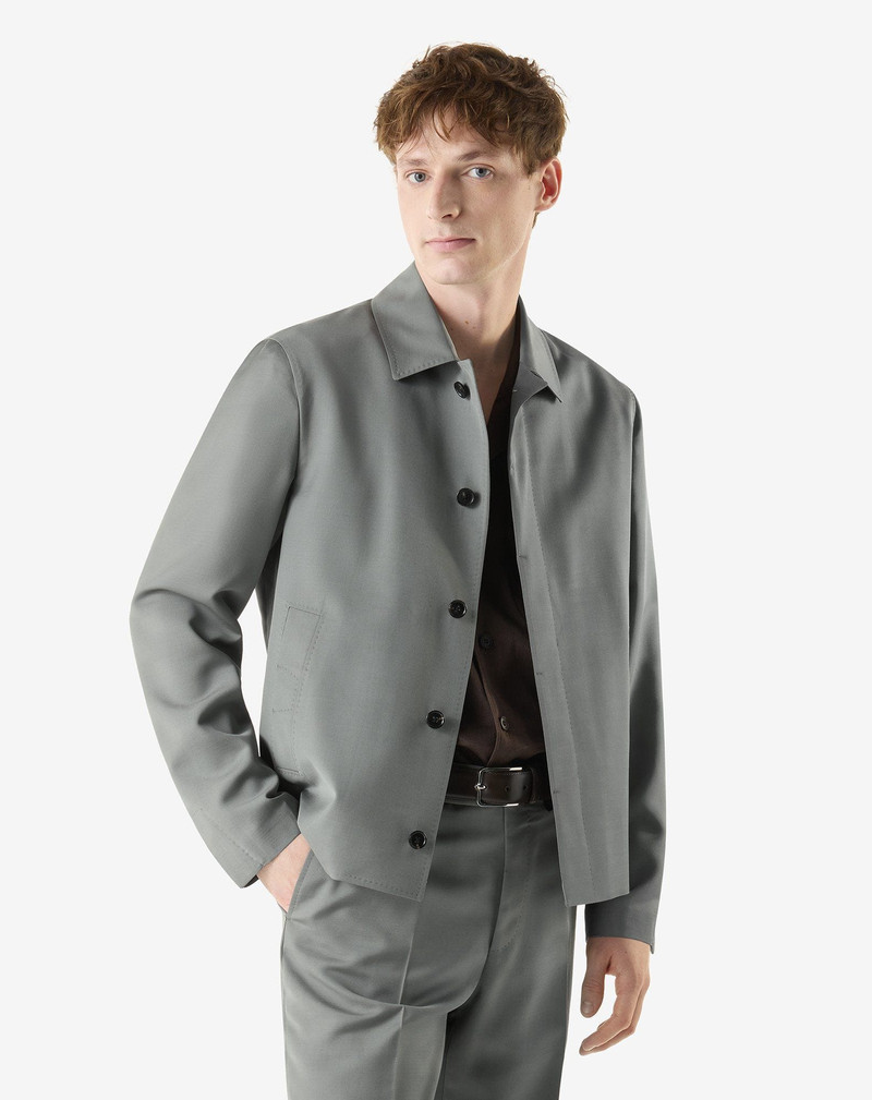 CORNELIANI Green silk and mohair overshirt outlook