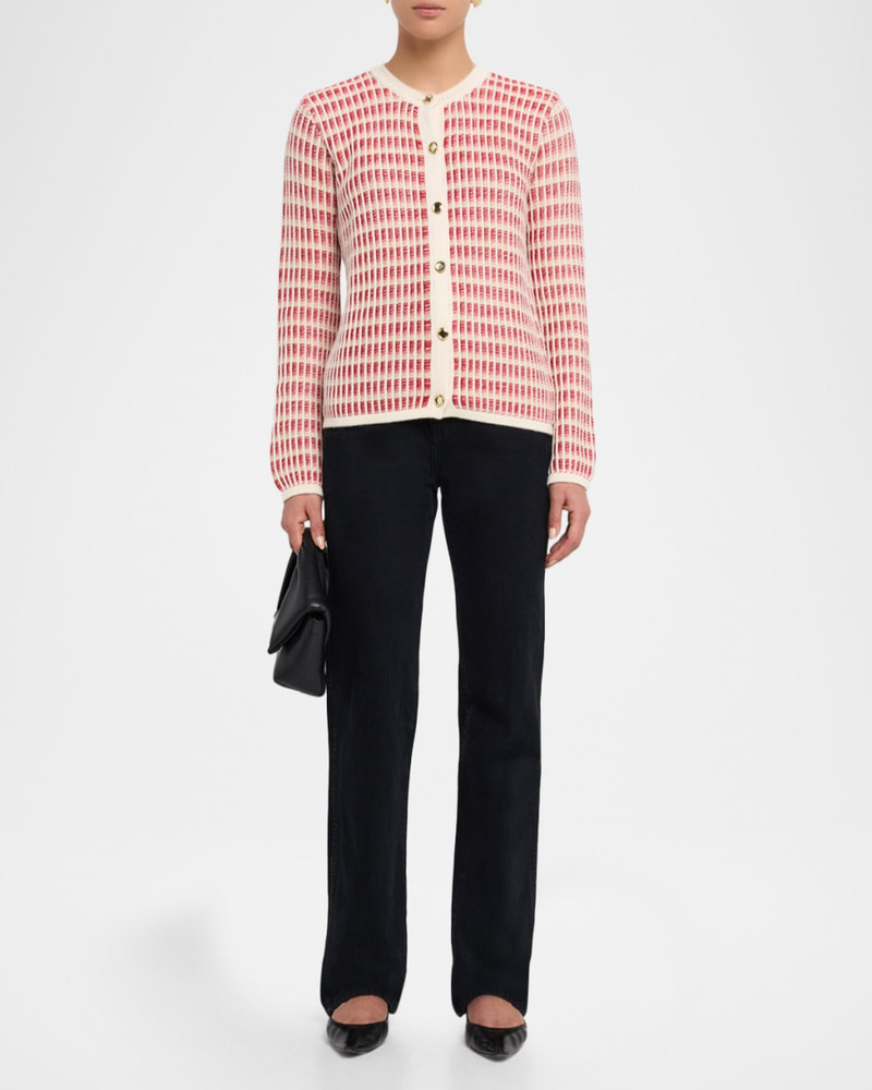 RAMY BROOK Ivy Metallic Striped Wool-Blend Cardigan outlook