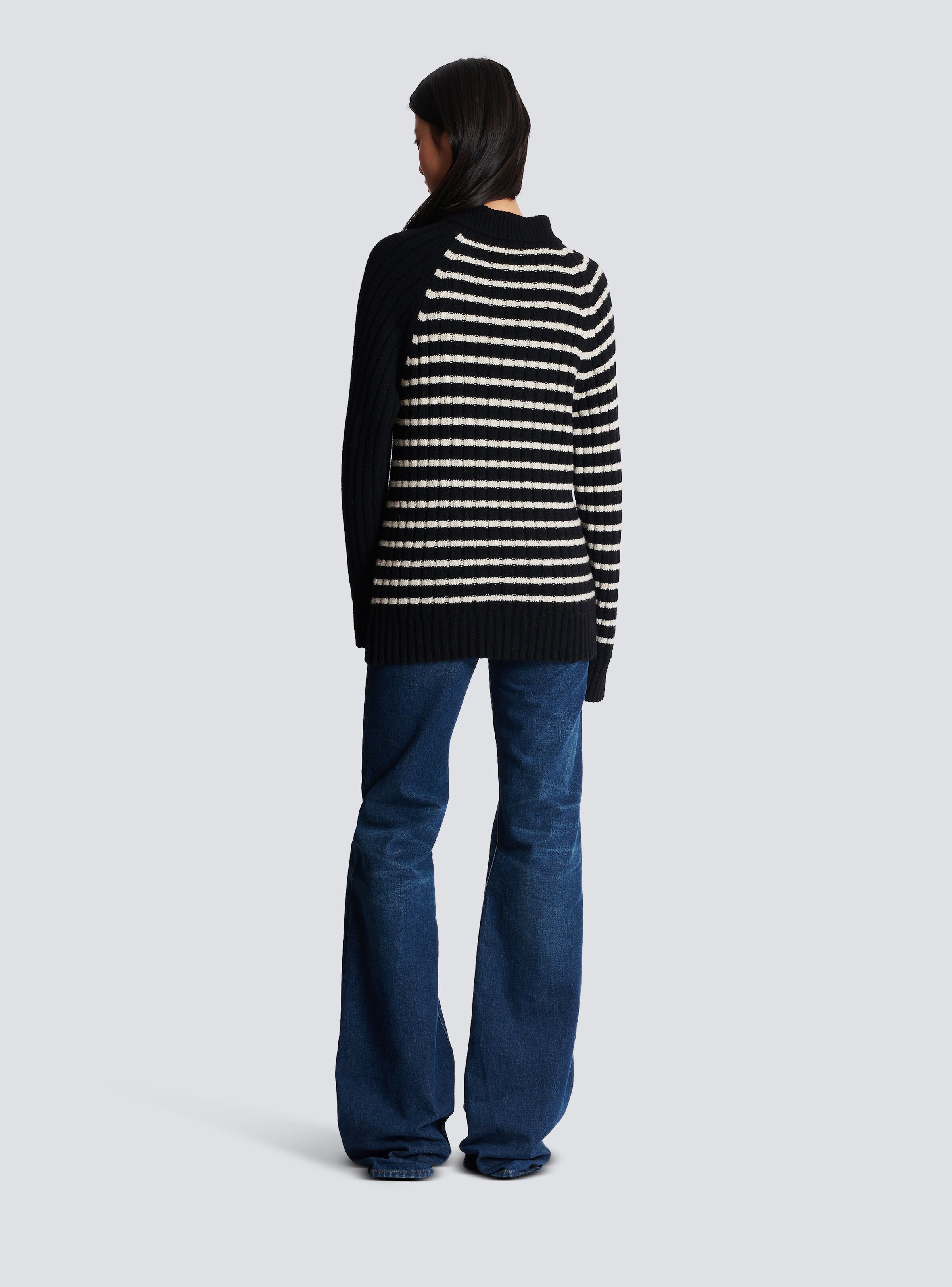 Striped jumper with golden buttons - 7