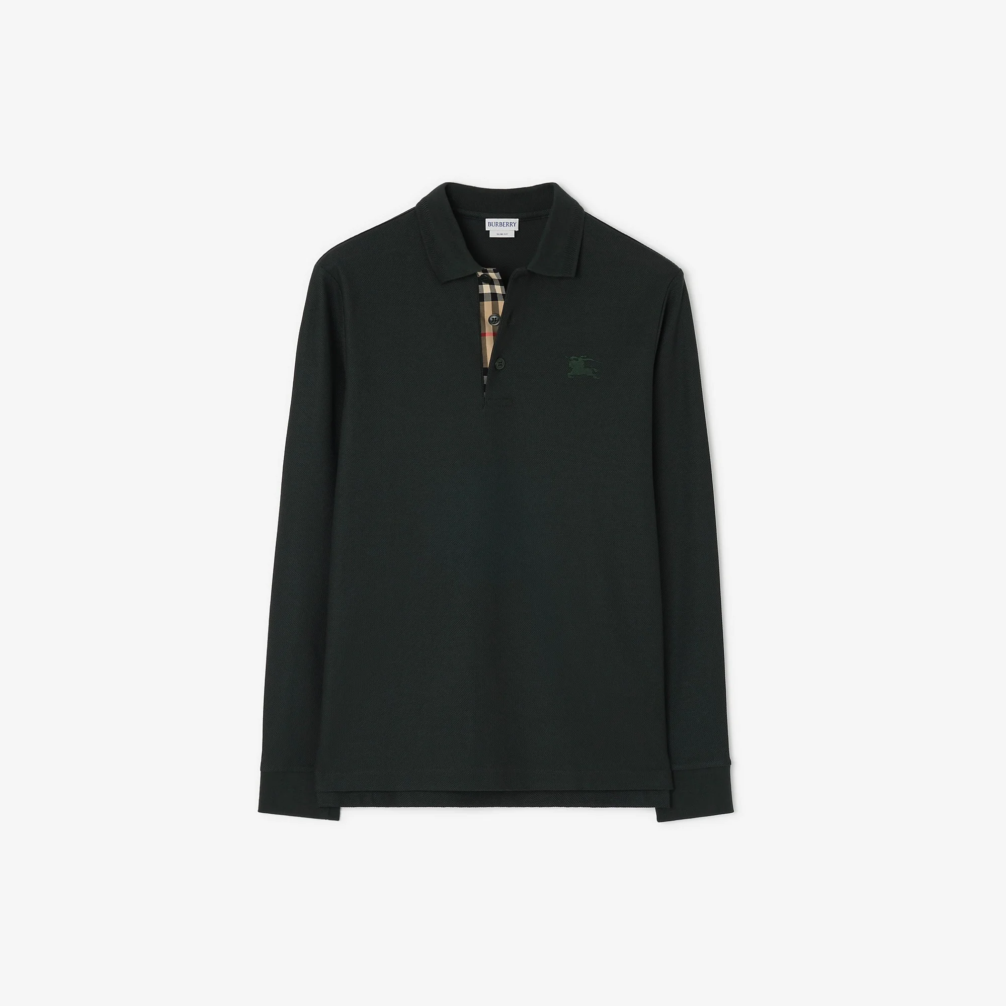 Long-sleeve Cotton Polo Shirt - 1