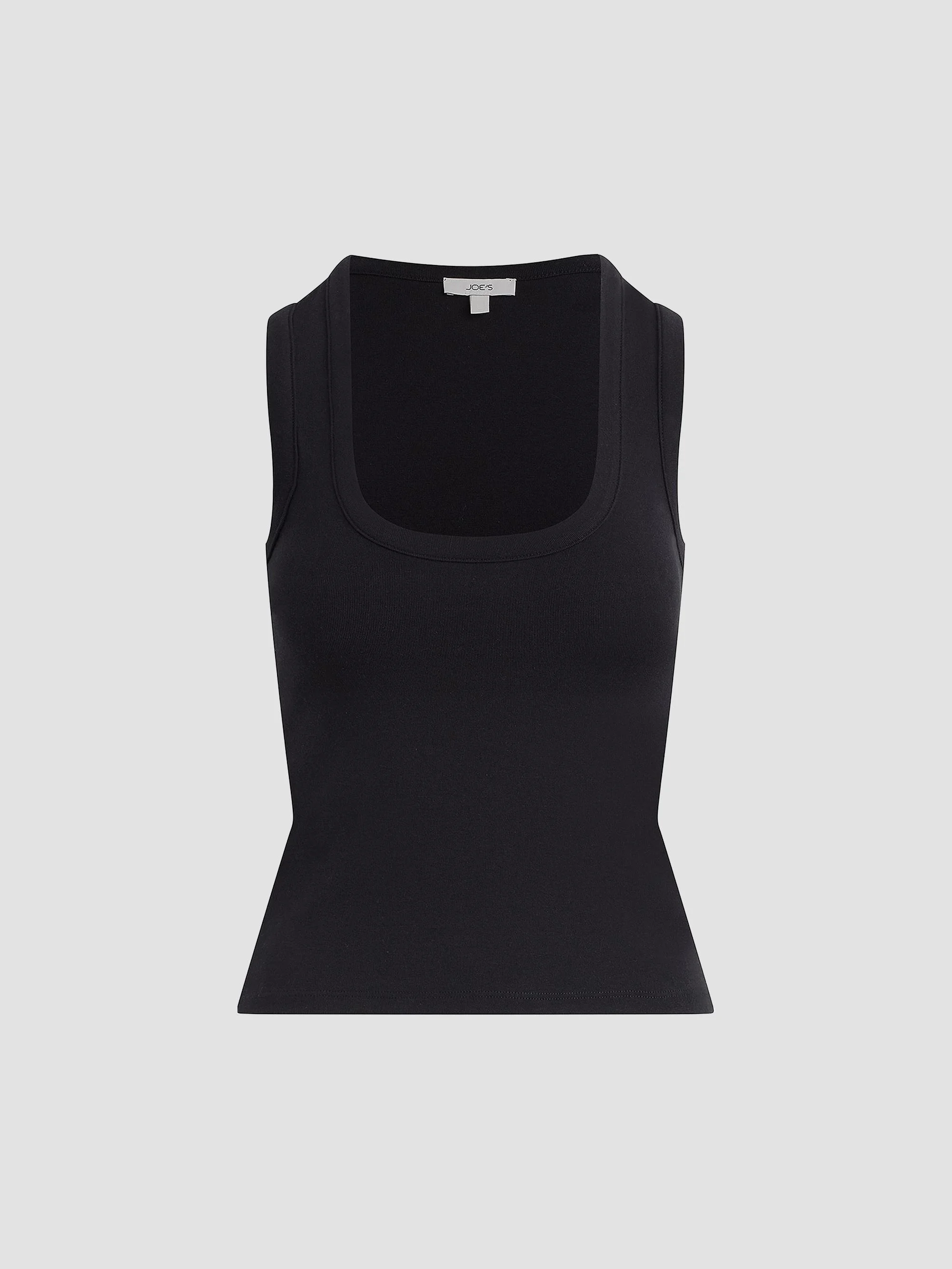 Women's The U-Neck Cotton-Blend Tank - Black - 1