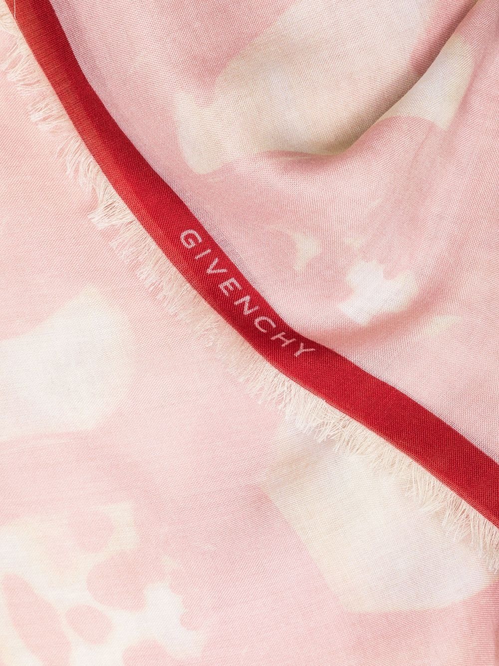 face-print logo-jacquard fringed scarf - 3