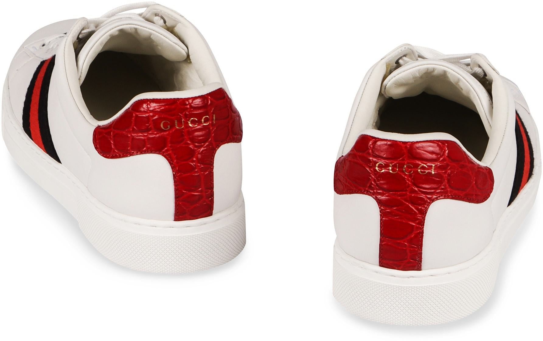 Gucci Ace Leather Low-Top Sneakers - 4