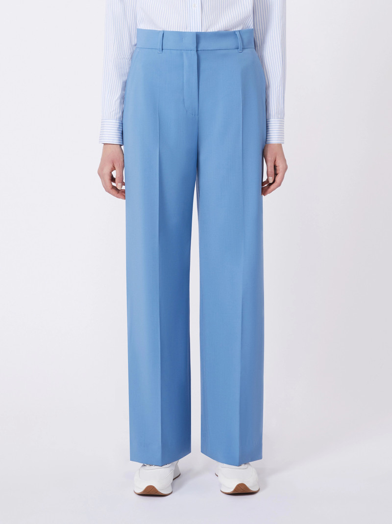VISIVO Woollen cloth palazzo trousers - LIGHT BLUE 3