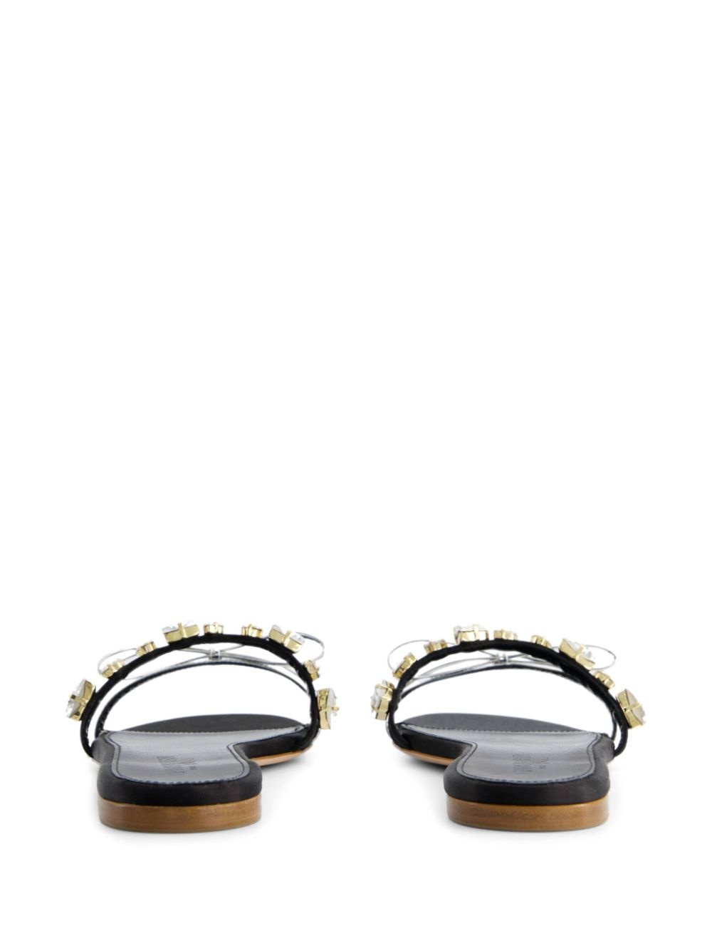 crystal-embellished leather sandals - 4