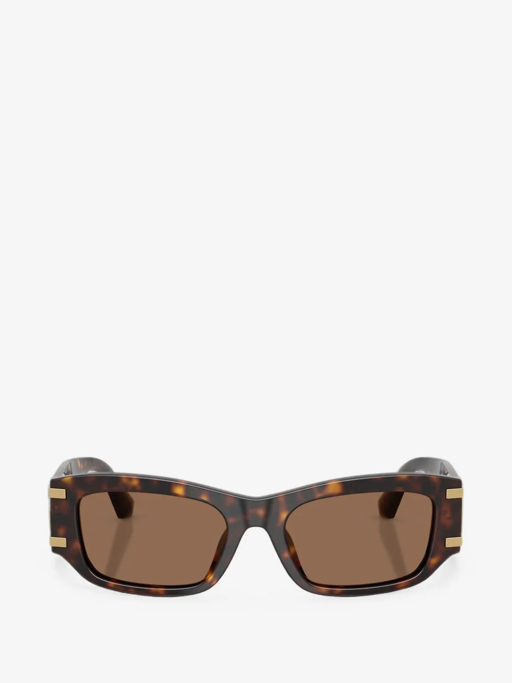 tortoiseshell-effect rectangle-frame sunglasses - 1
