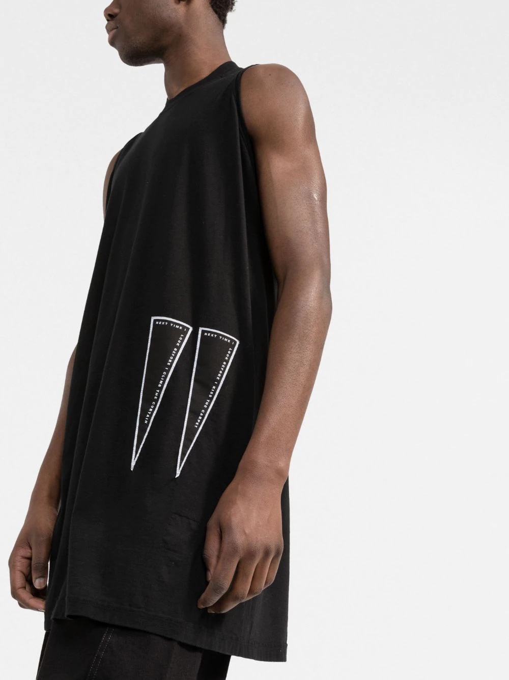 Tarp embroidered-motif sleeveless T-shirt - 3