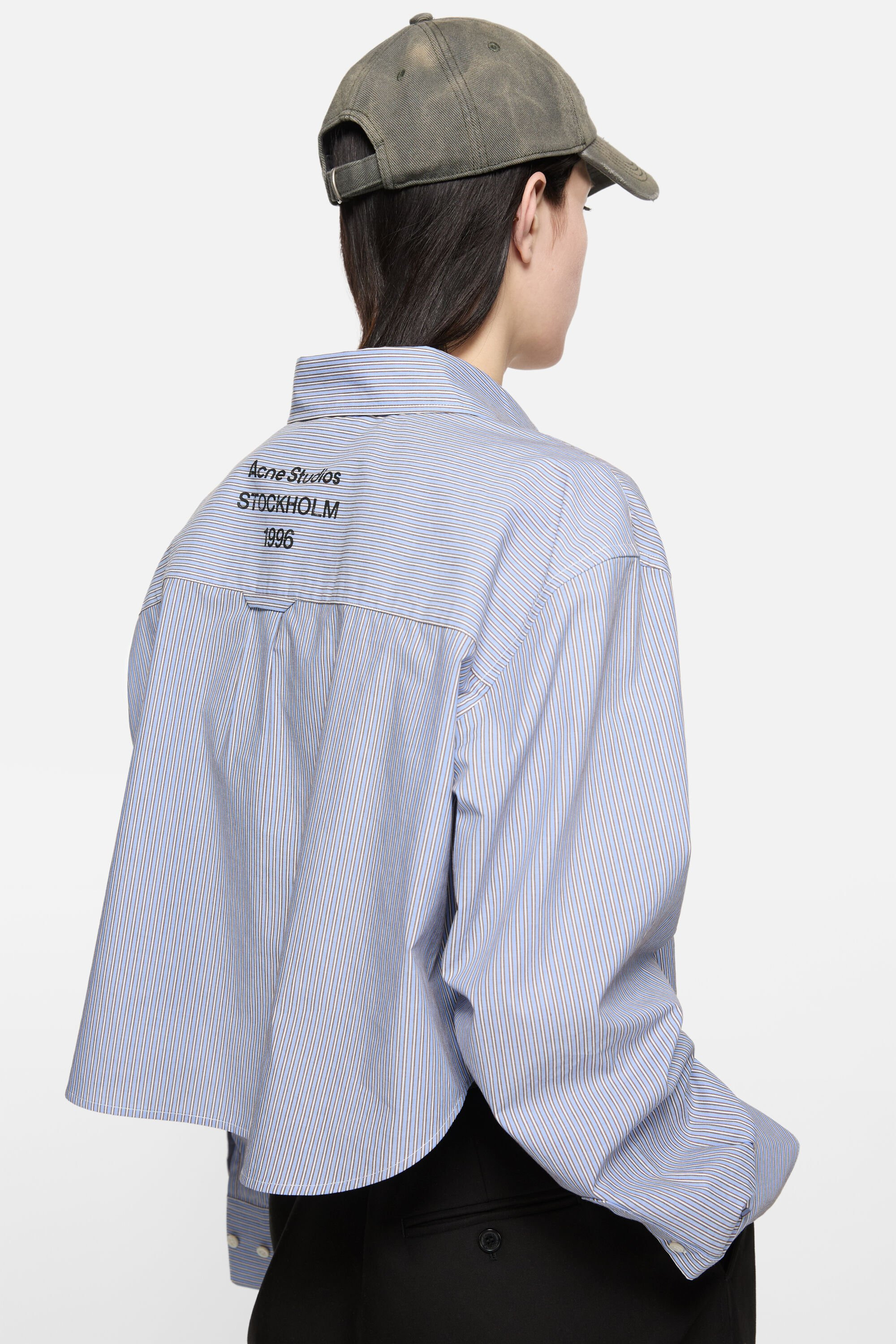 Shirt jacquard pinstripe - Sky blue/coffee brown - 4