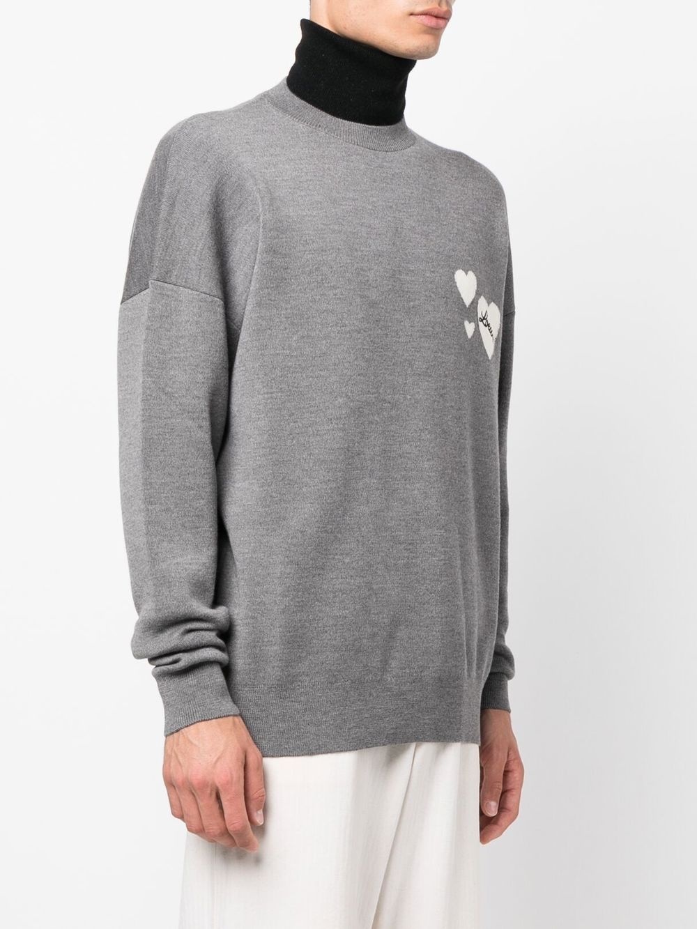 embroidered-logo crew-neck jumper - 3