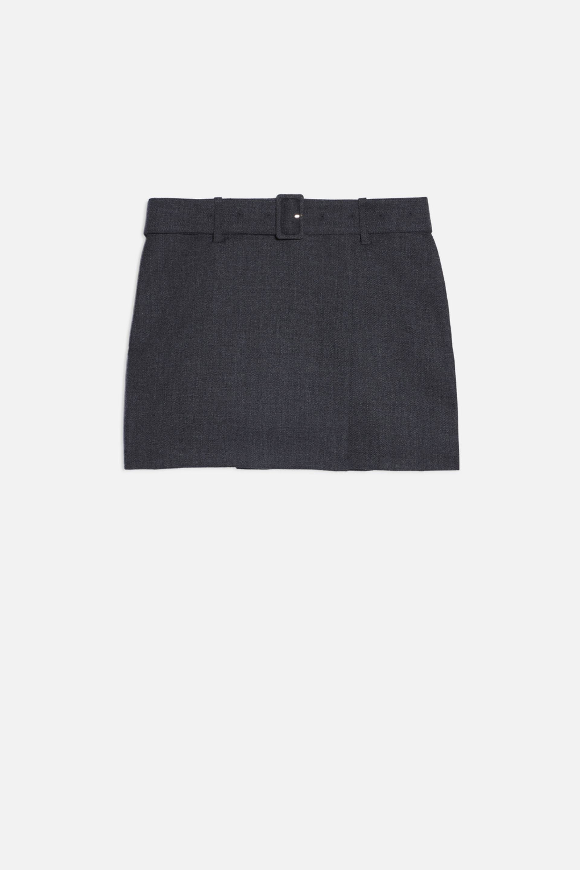 Belted Mini Skirt - 1