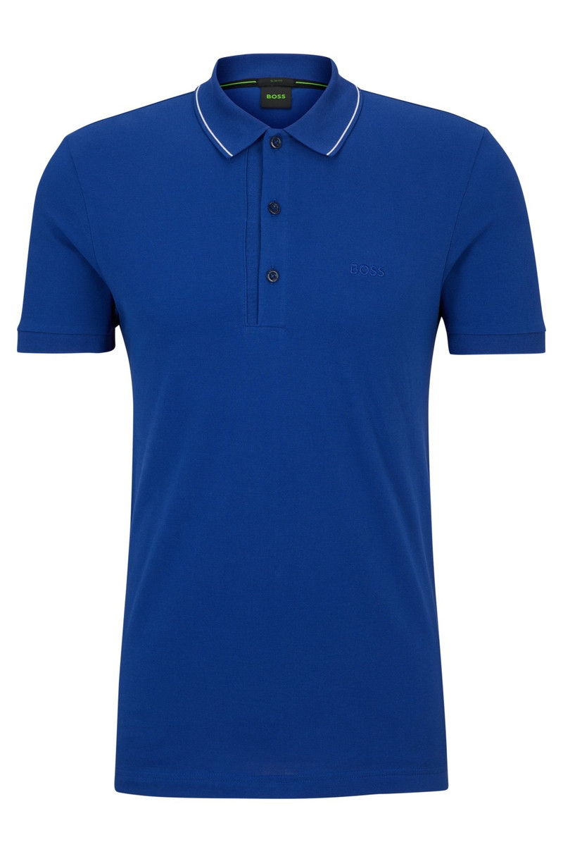 COTTON-PIQUÉ SLIM-FIT POLO SHIRT WITH LOGO DETAILS 1