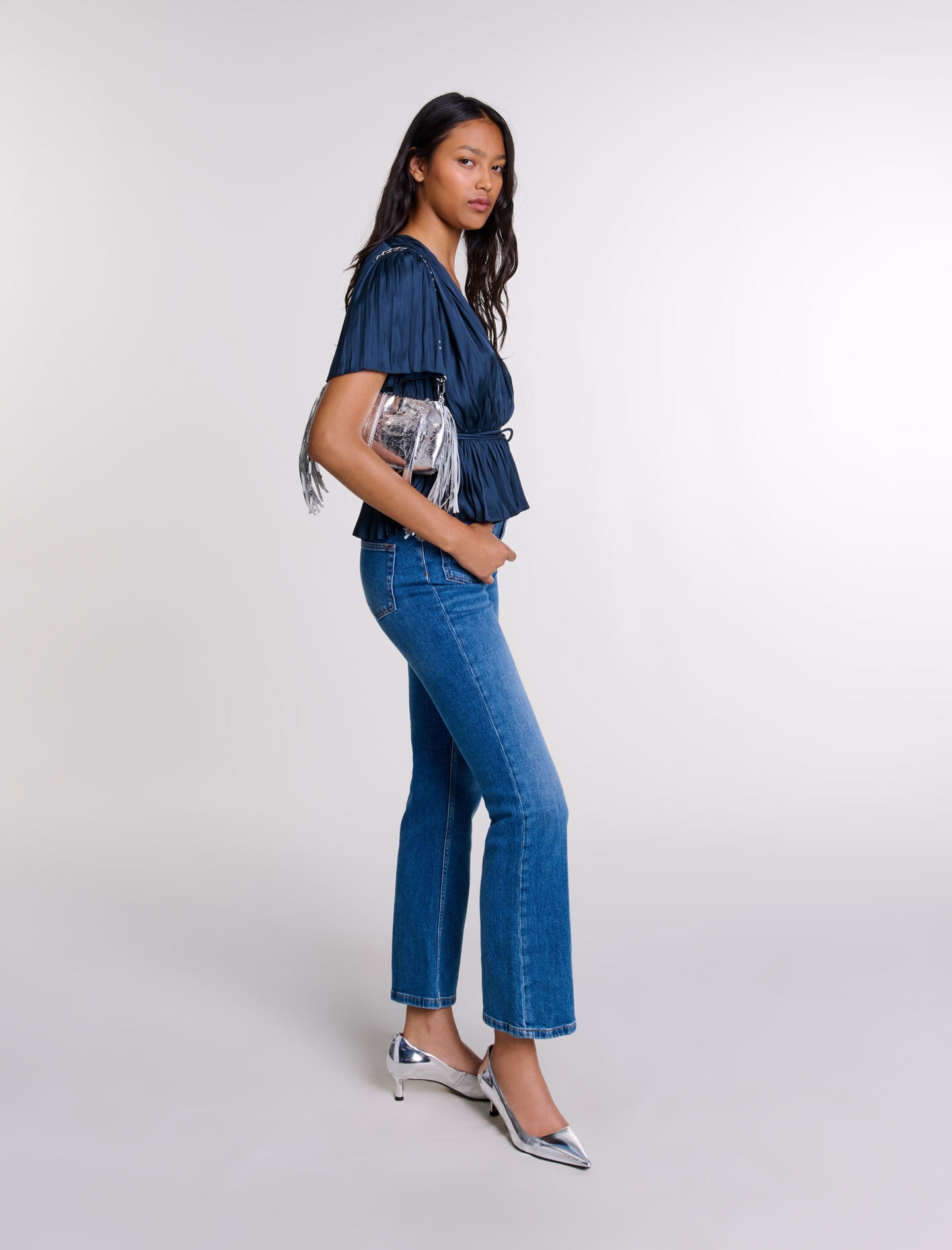 Pleated short-sleeved top - 3