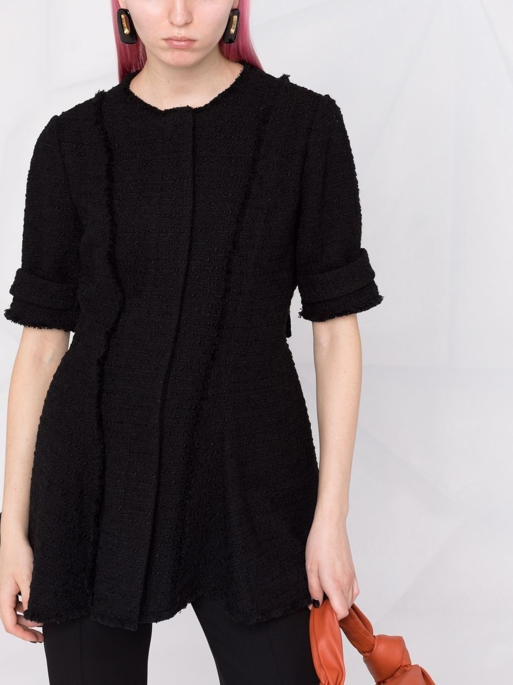 flared tweed jacket - 5