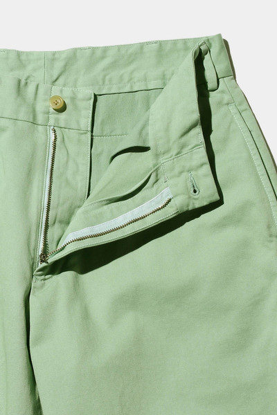 BEAMS PLUS Plain Front Shorts Cut-Off Twill Garment Dye - Mint Green outlook