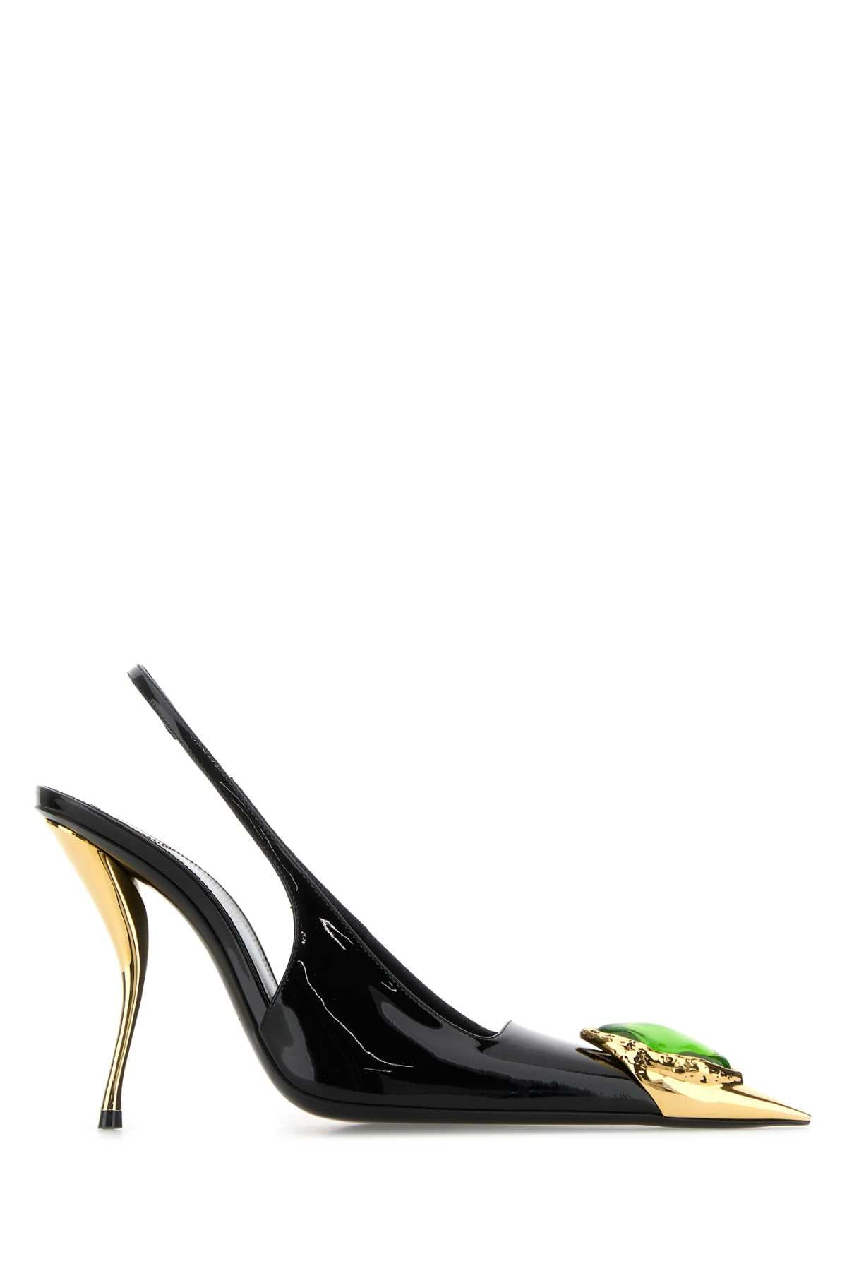 Saint Laurent Women Black Leather Loulou Pumps - 1