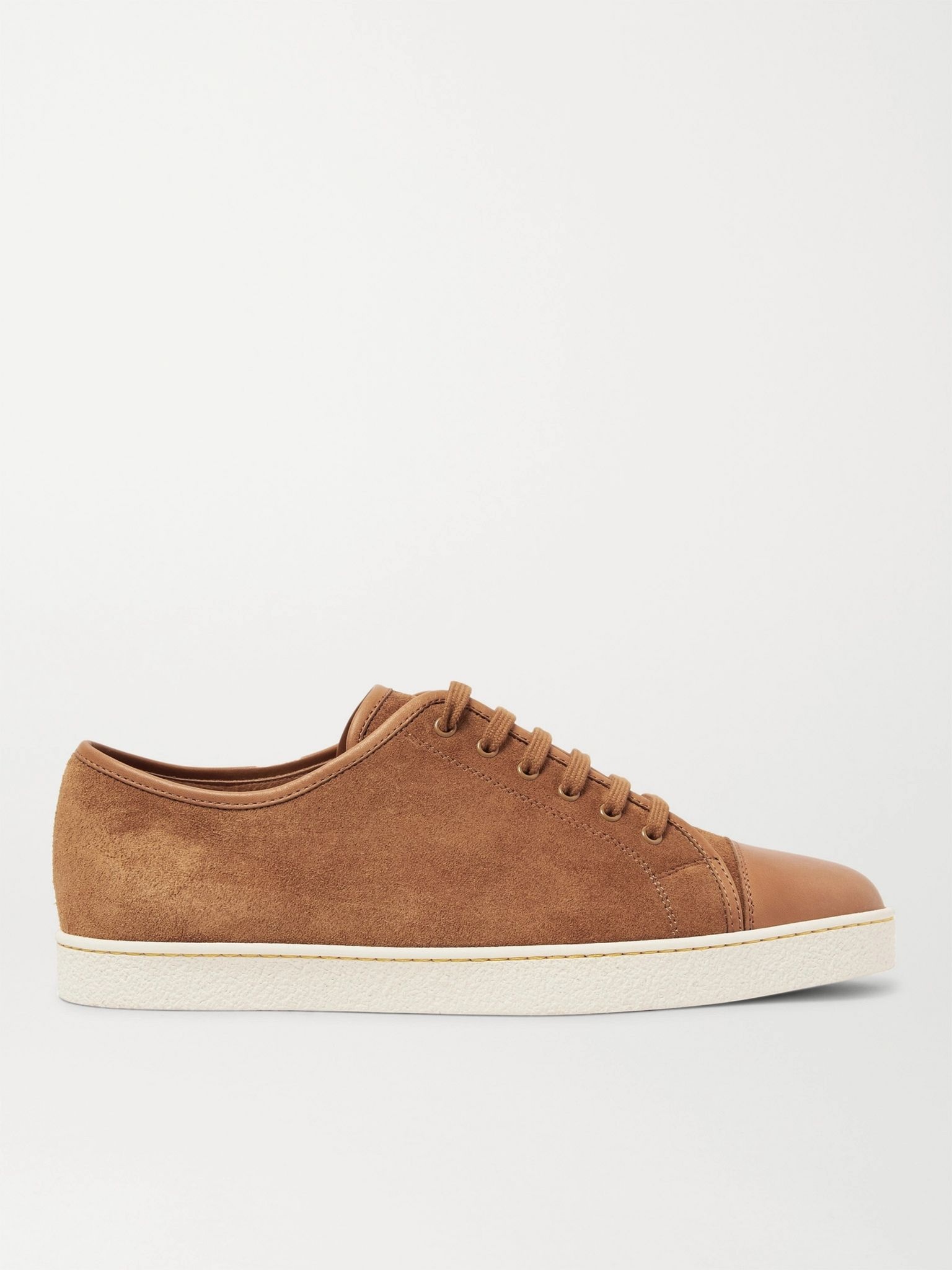 Levah Cap-Toe Suede and Leather Sneakers - 1