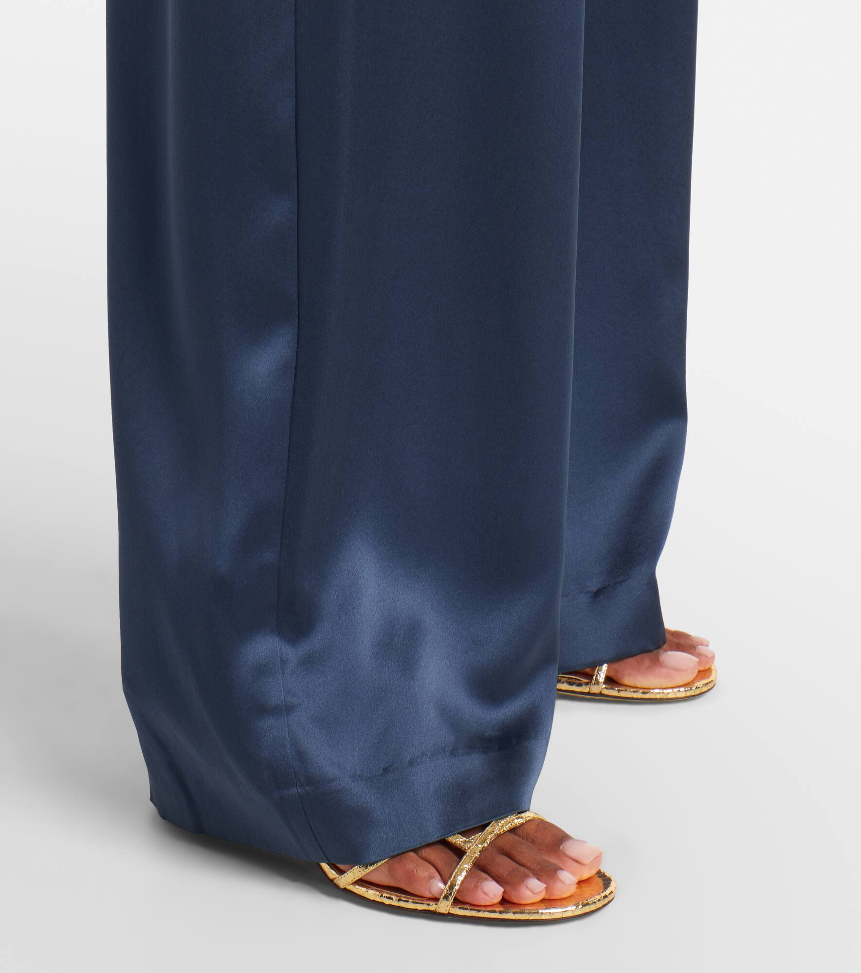 High-rise silk wide-leg pants - 5