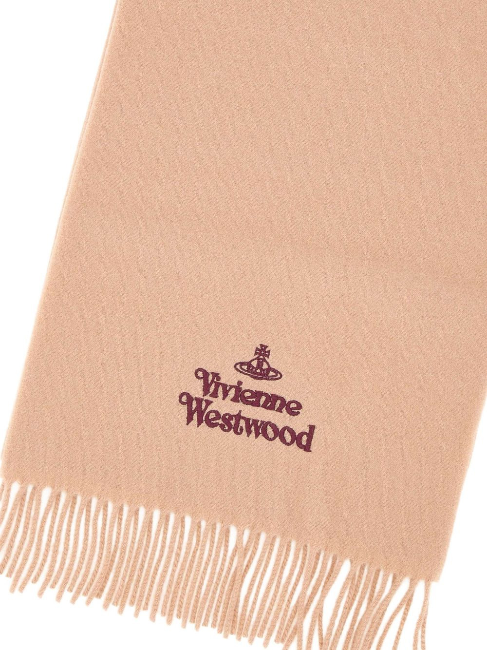 fringed logo-embroidered scarf - 4