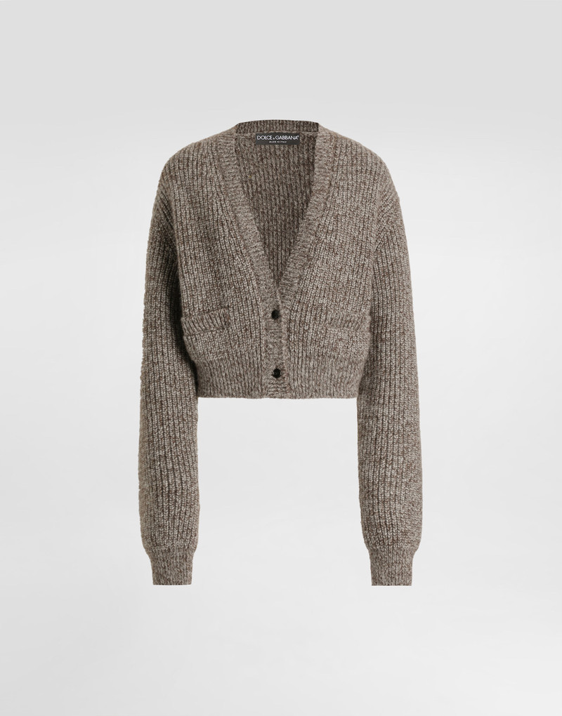 Wool blend english rib cardigan 1