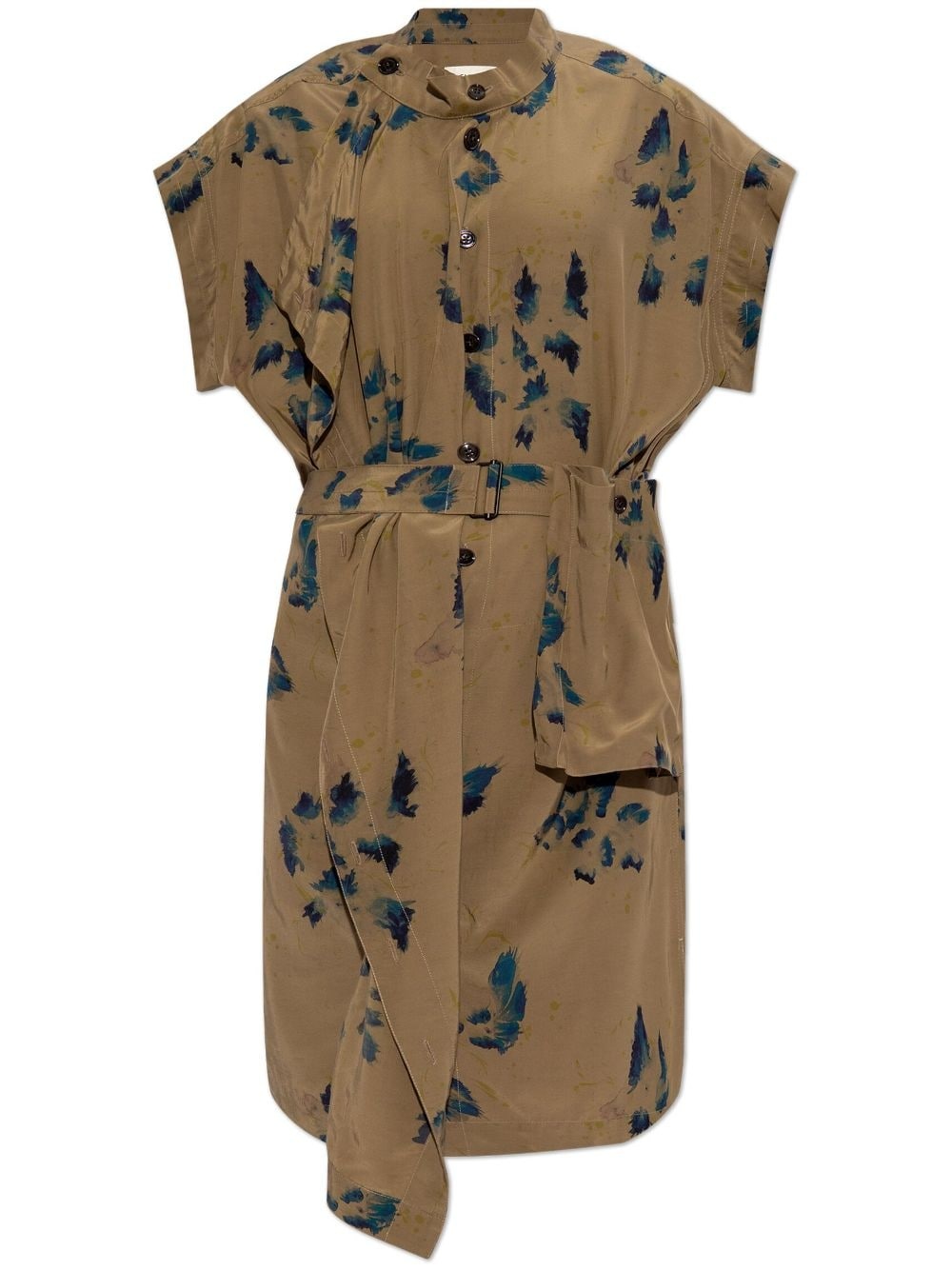 asymmetric floral-print dress - 1