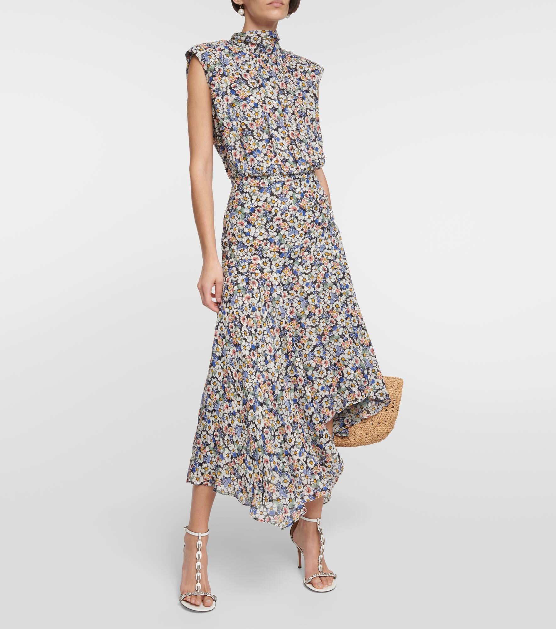 Anuli floral silk midi dress - 2