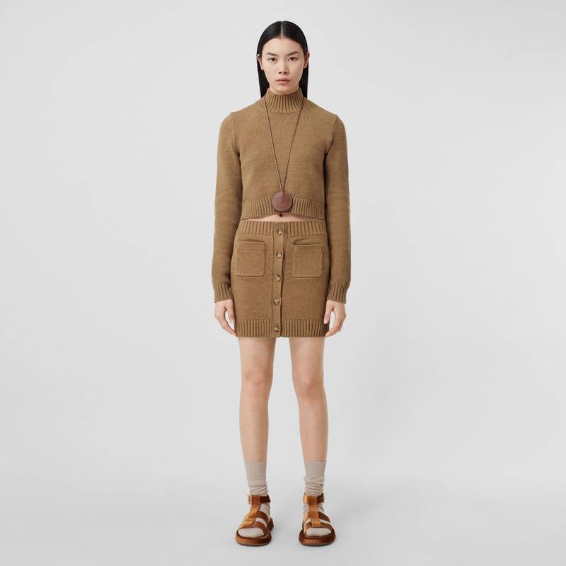 Burberry Monogram Motif Cotton Blend Mini Skirt outlook