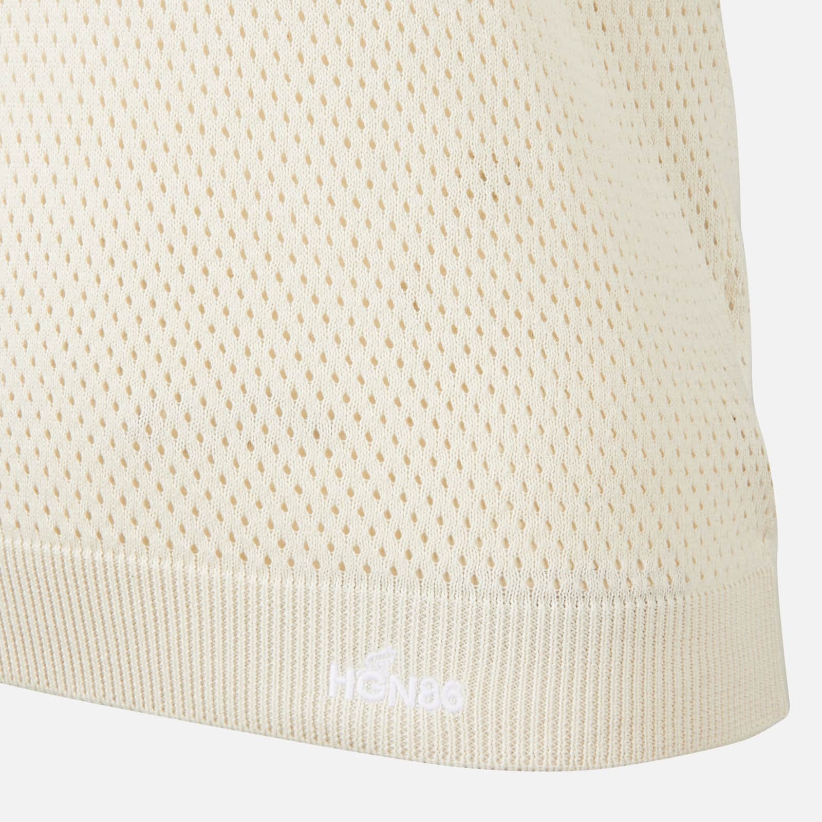 Honeycomb Polo Shirt Beige - 7