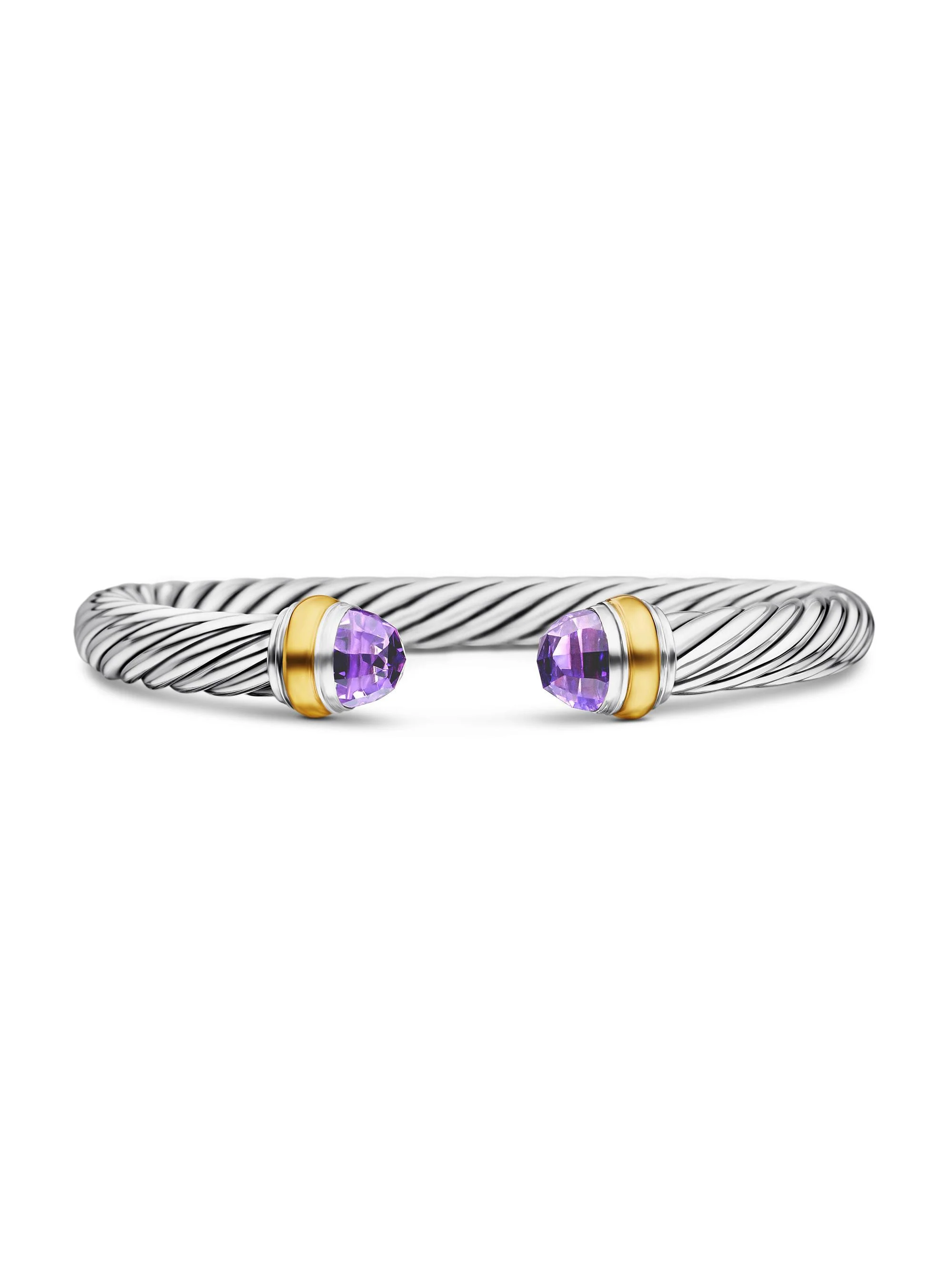 Women's Classic Cable Bracelet in Sterling Silver - Amethyst - 1