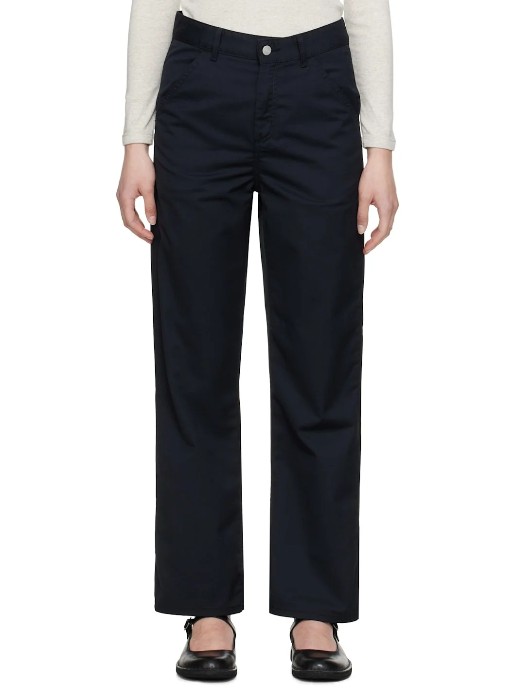 Black Simple Trousers - 1