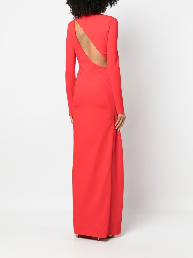 cut out-detail long-sleeved gown 4