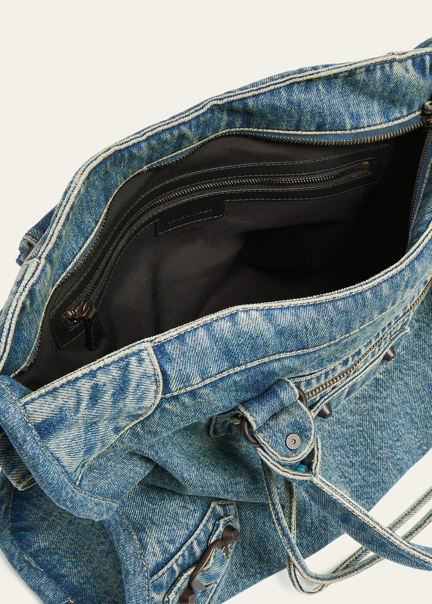 Le City Medium Washed Denim Shoulder Bag - 4