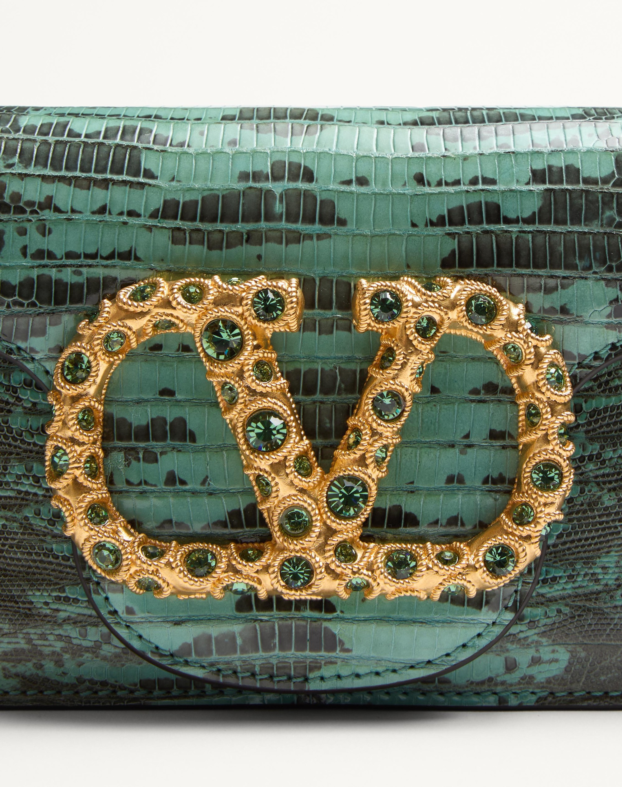 VALENTINO GARAVANI LOCÒ SMALL SHOULDER BAG IN TEJUS WITH JEWEL LOGO - 8