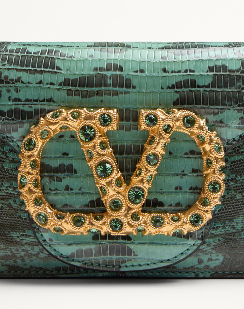 VALENTINO GARAVANI LOCÒ SMALL SHOULDER BAG IN TEJUS WITH JEWEL LOGO 8