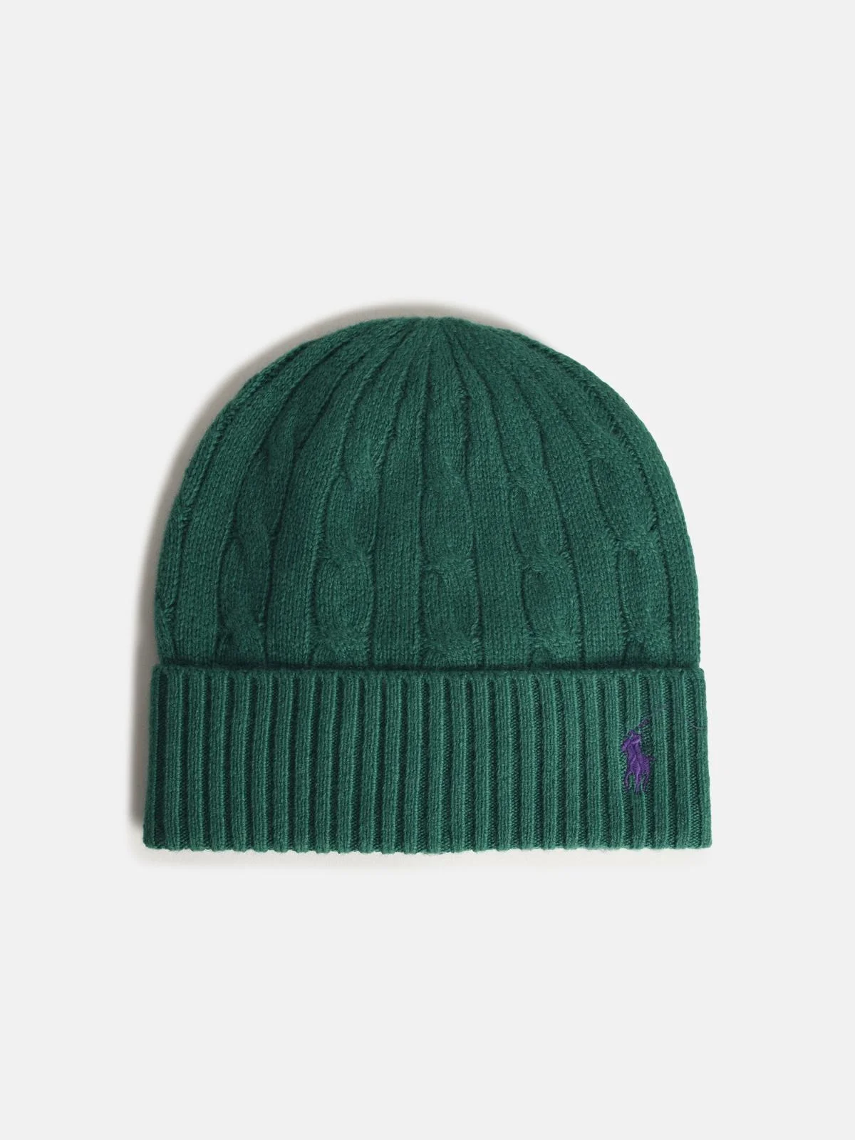 GREEN WOOL BLEND BEANIE - 1